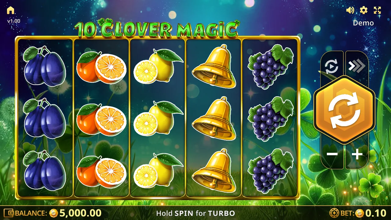 10 Clover Magic loaded gameplay interface with active controls visible