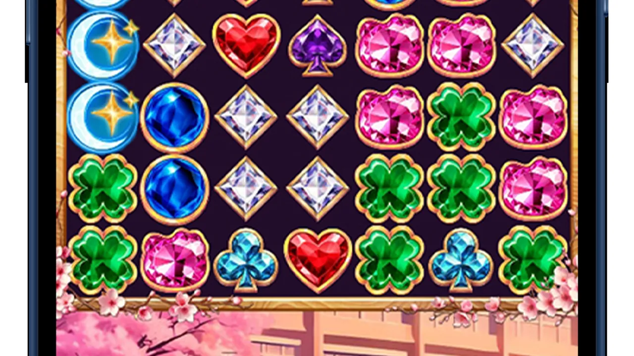 1000 Moon Girls loaded gameplay interface with playing area and controls visible