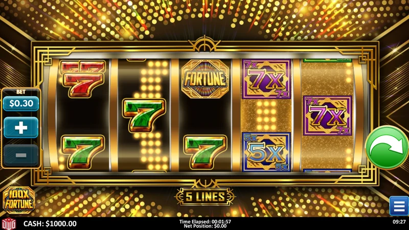 100X Fortune slot gameplay — jewel and gemstone themed reels