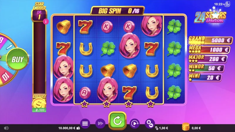 24 Stars Dream gameplay screenshot showing the reels