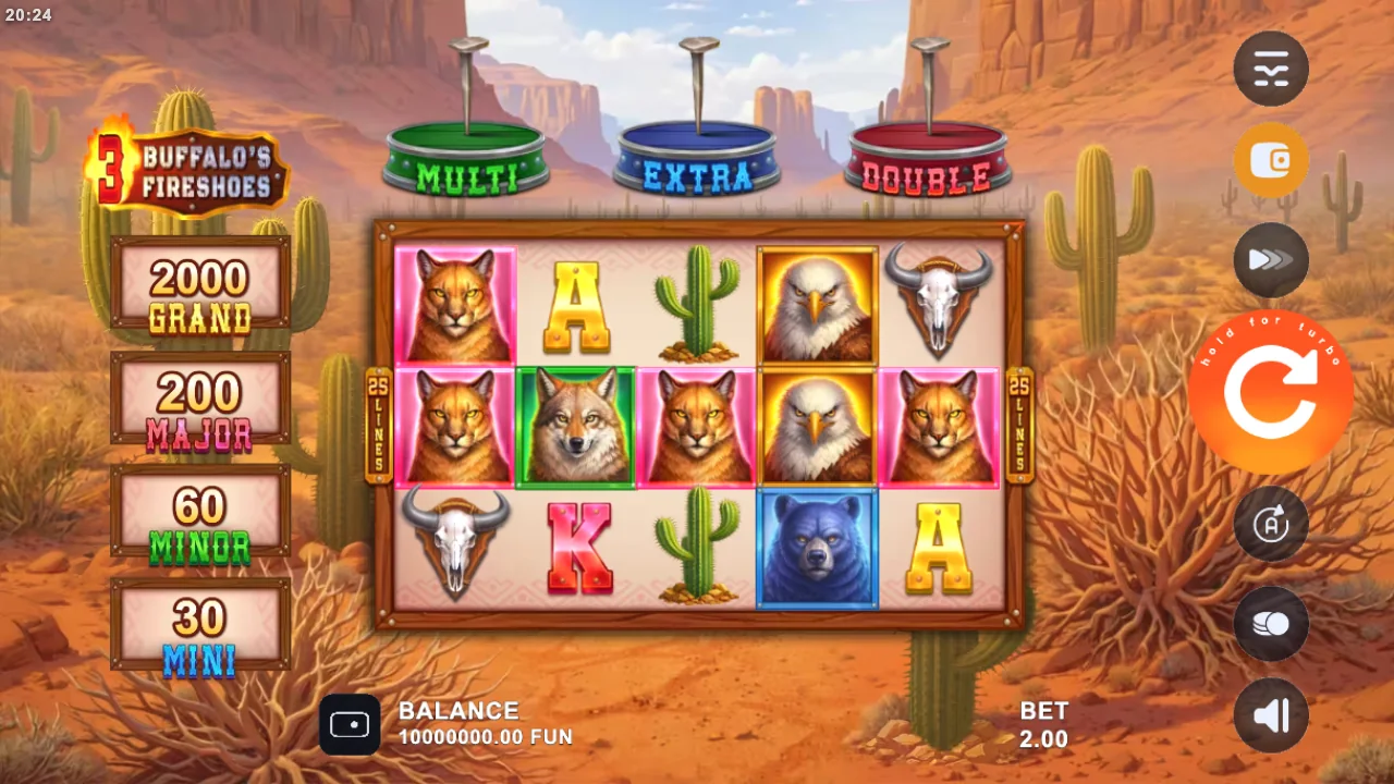 3 Buffalo's Fireshoe loaded gameplay interface with active controls visible