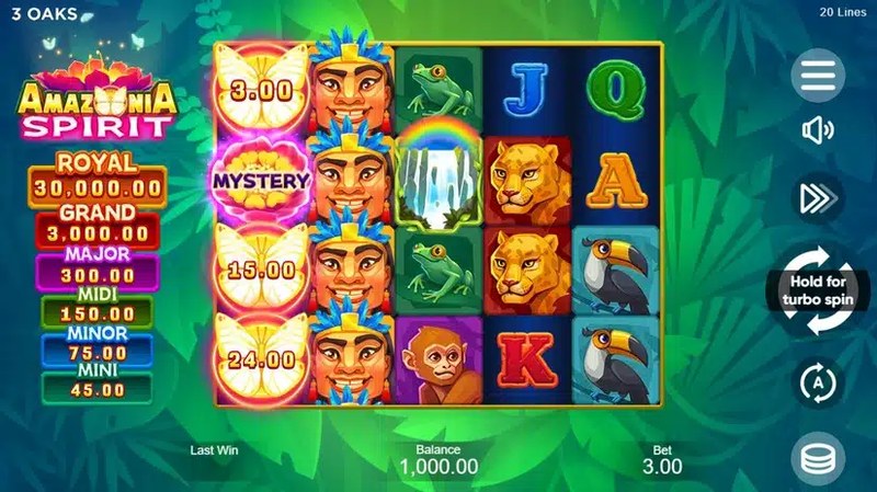 Amazonia Spirit: Hold and Win gameplay