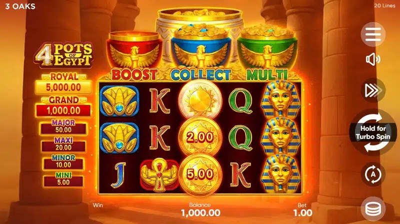 4 Pots of Egypt: Hold and Win gameplay
