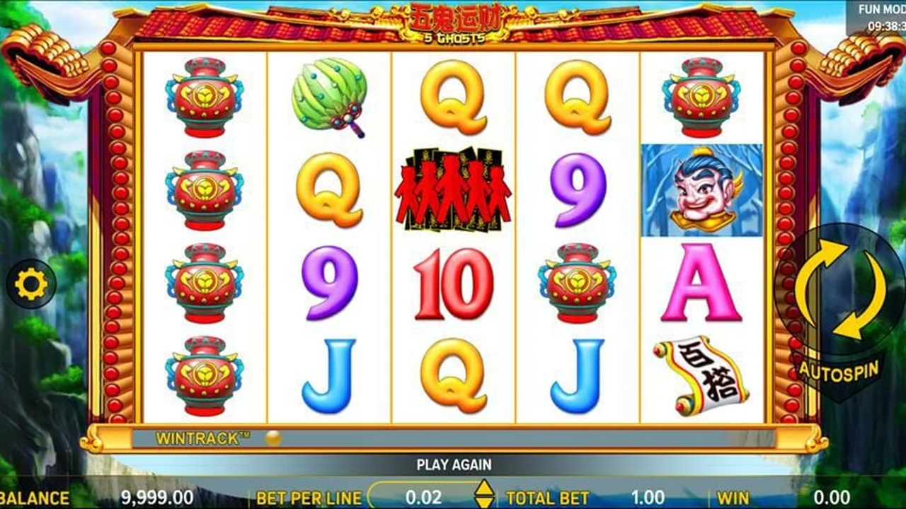 5 Ghosts loaded gameplay screen with reels and controls