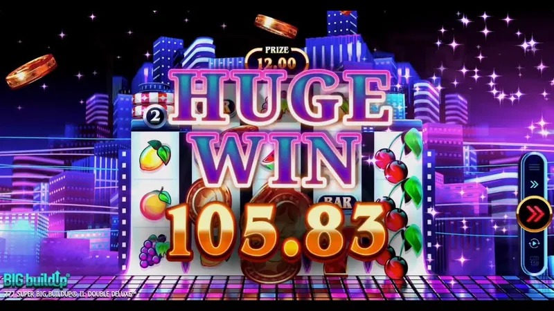 777 Super BIG BuildUp II: Double Deluxe gameplay screenshot showing the reels
