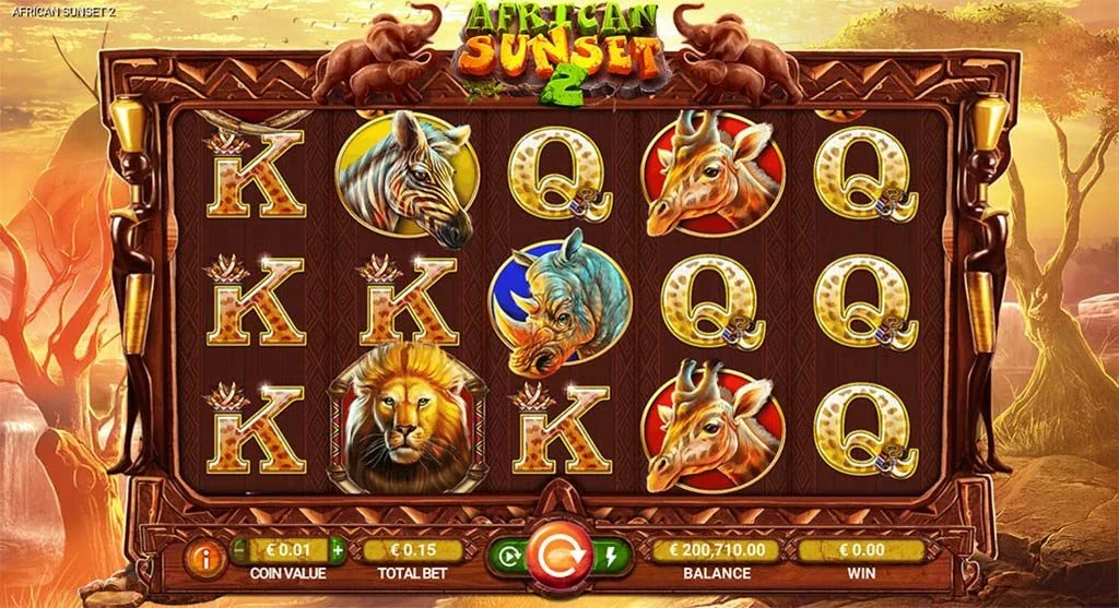 African Sunset 2 gameplay screenshot showing the reels or game interface