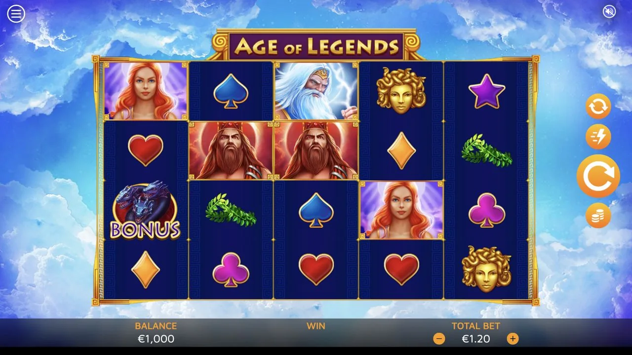 Age of Legends gameplay screenshot showing the playing interface