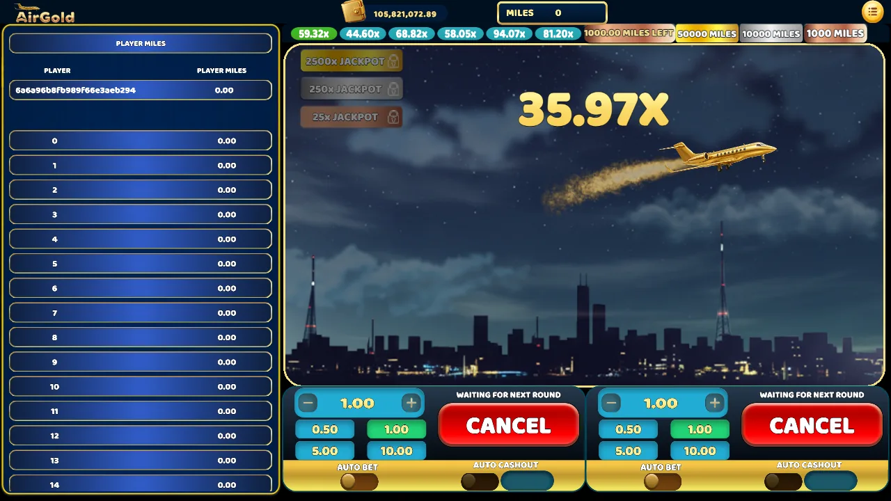 Air Gold official loaded gameplay interface with active controls visible