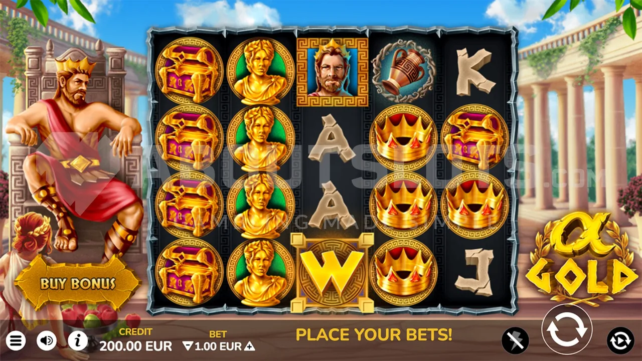 Alpha Gold official loaded gameplay interface with active controls visible
