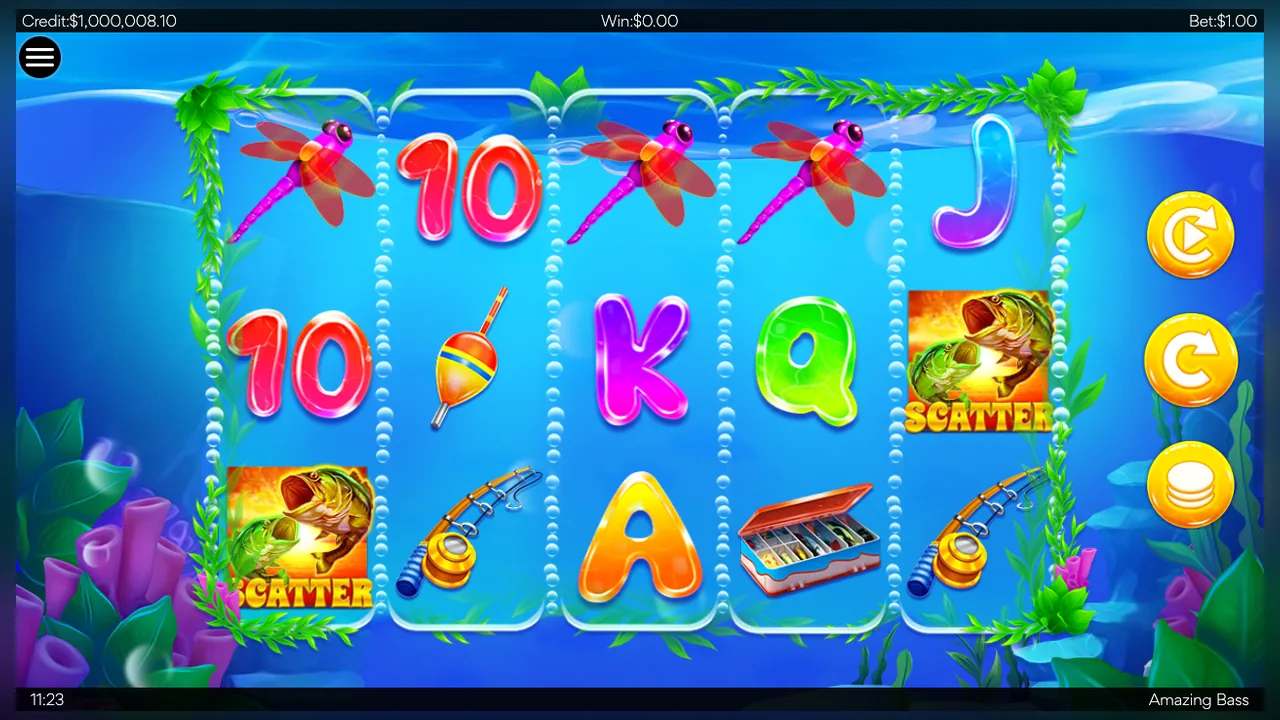 Amazing Bass loaded gameplay interface with controls visible