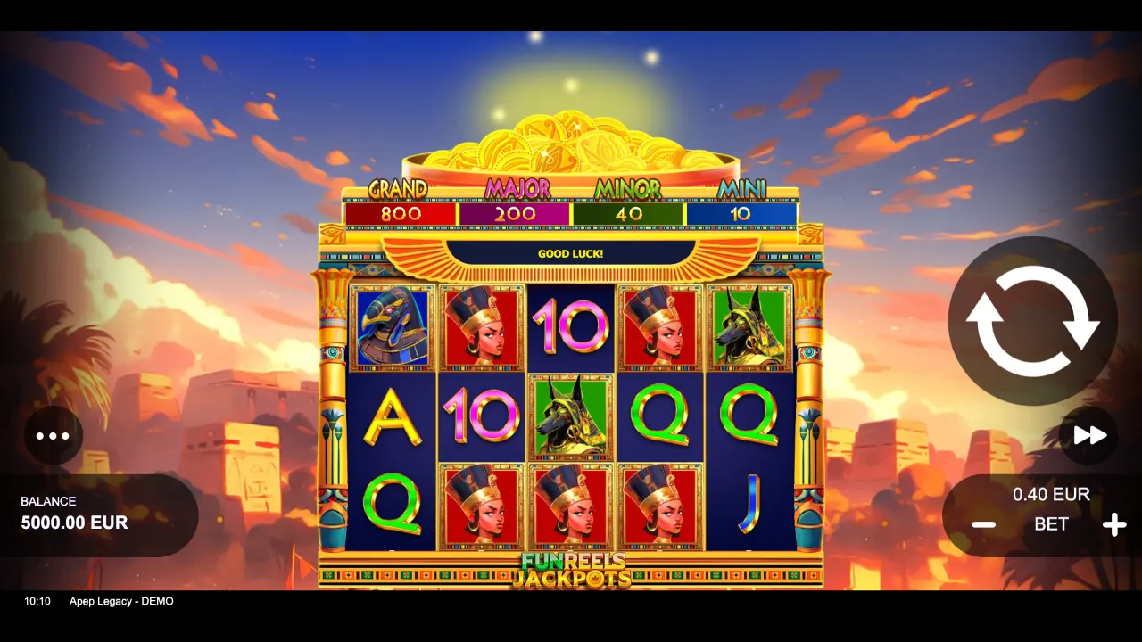 Apep Legacy loaded gameplay interface with active controls