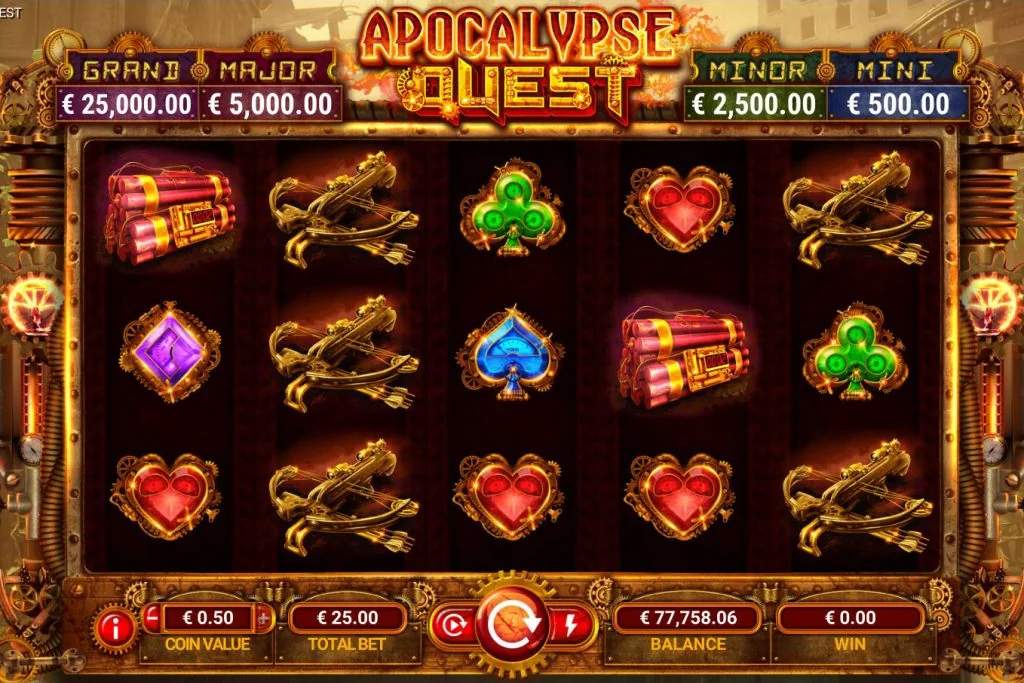 Apocalypse Quest gameplay screenshot showing the reels or game interface