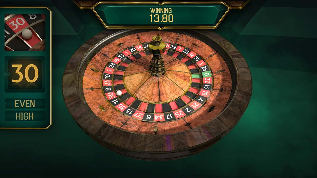 Apollo European Roulette loaded gameplay interface with the game, controls and balance visible
