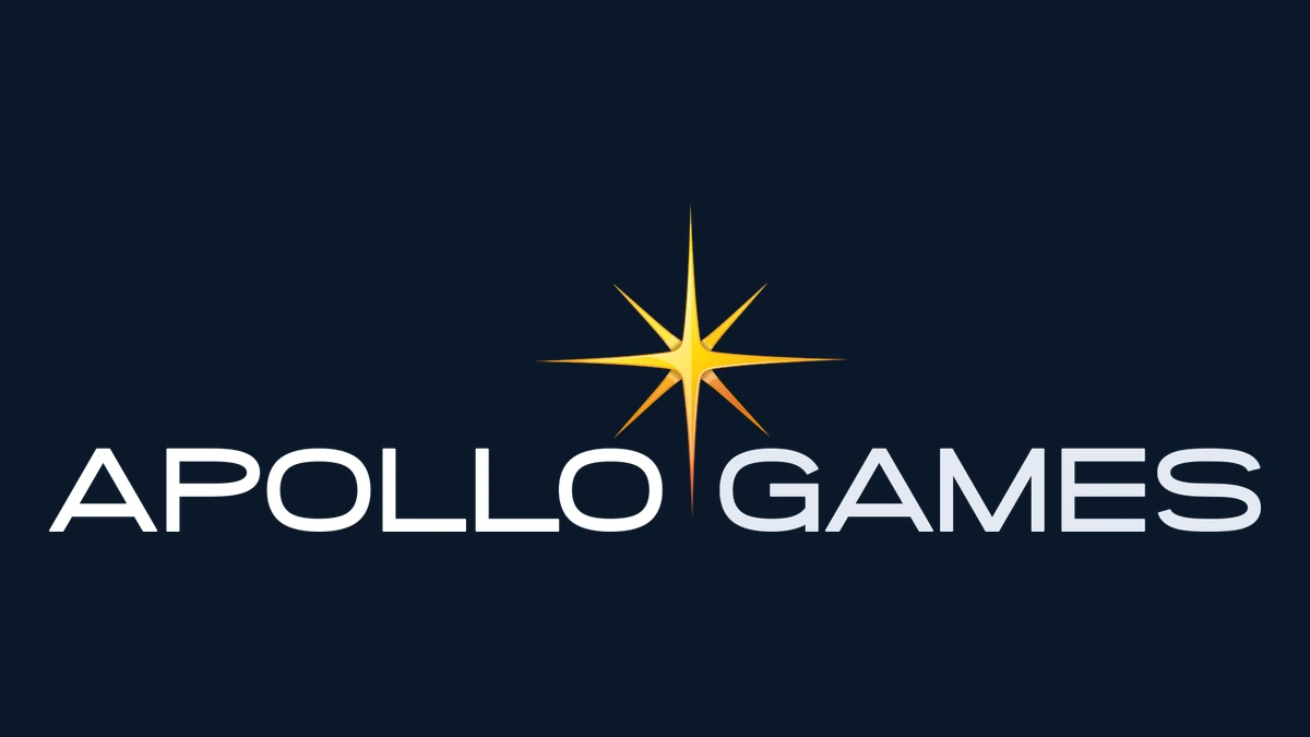 Apollo Games logo filling one continuous navy background