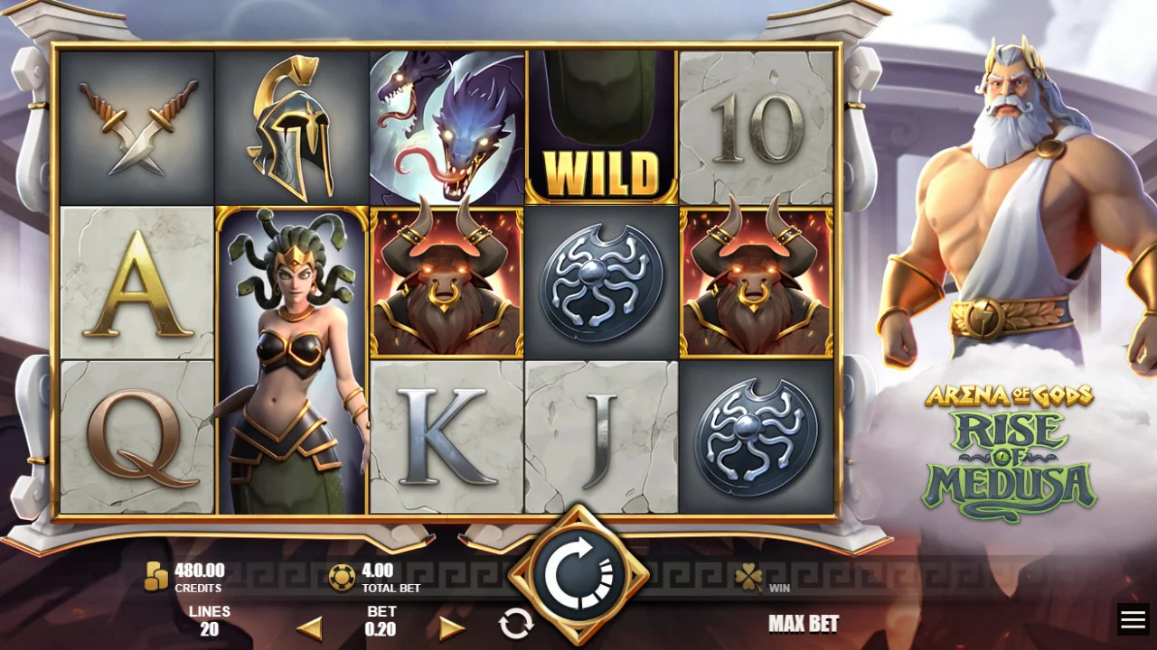Arena of Gods: Rise of Medusa gameplay screenshot showing the playing interface