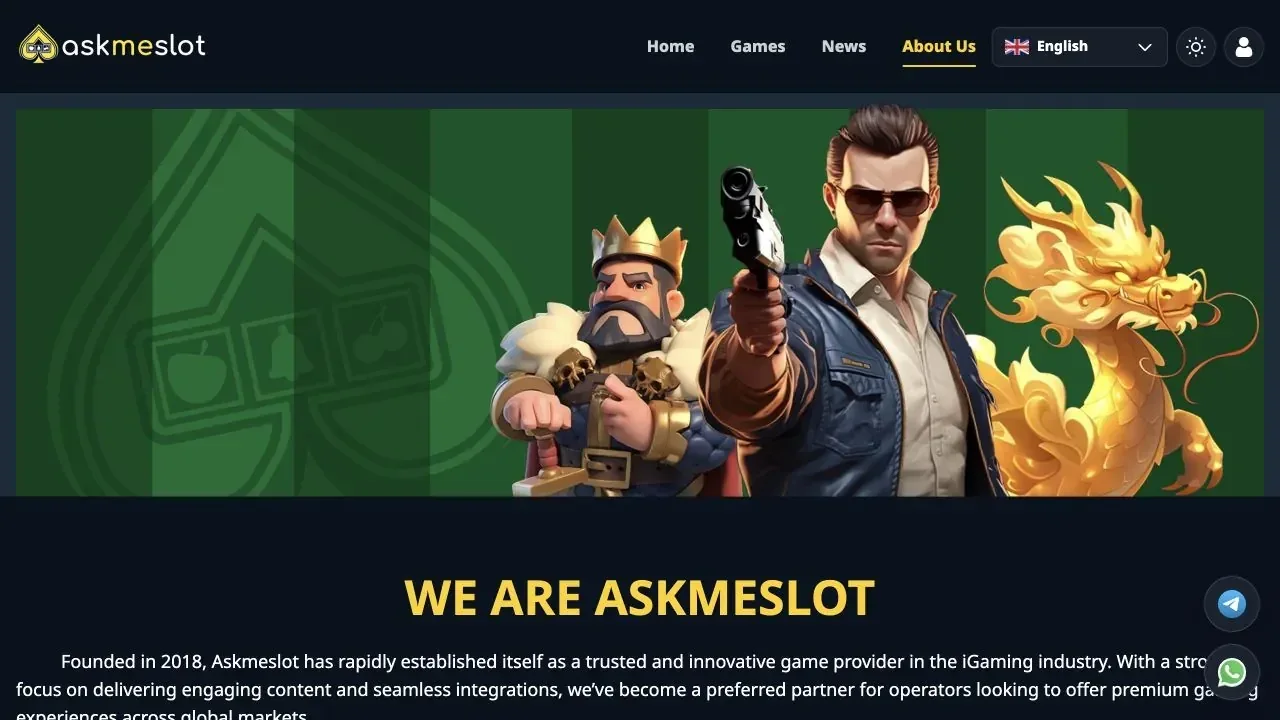 Clean capture of the official Askmeslot website