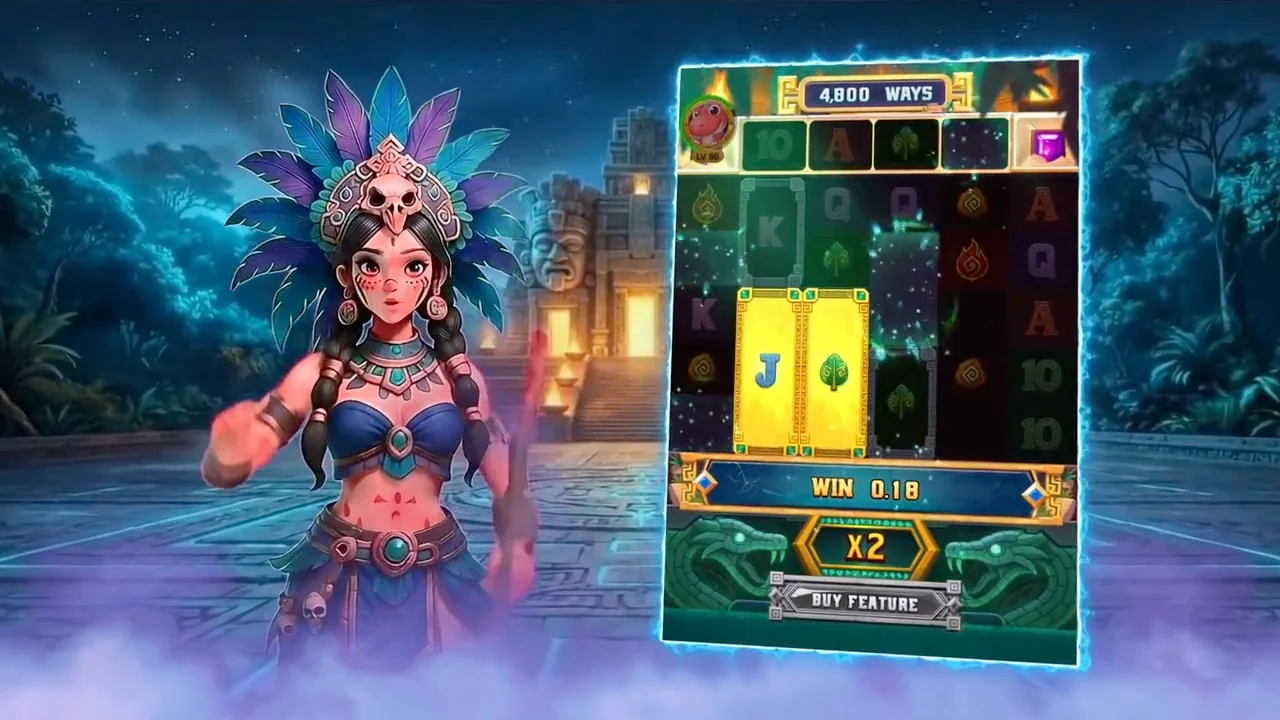 Aztec Empire 1000 official loaded gameplay interface with active controls visible
