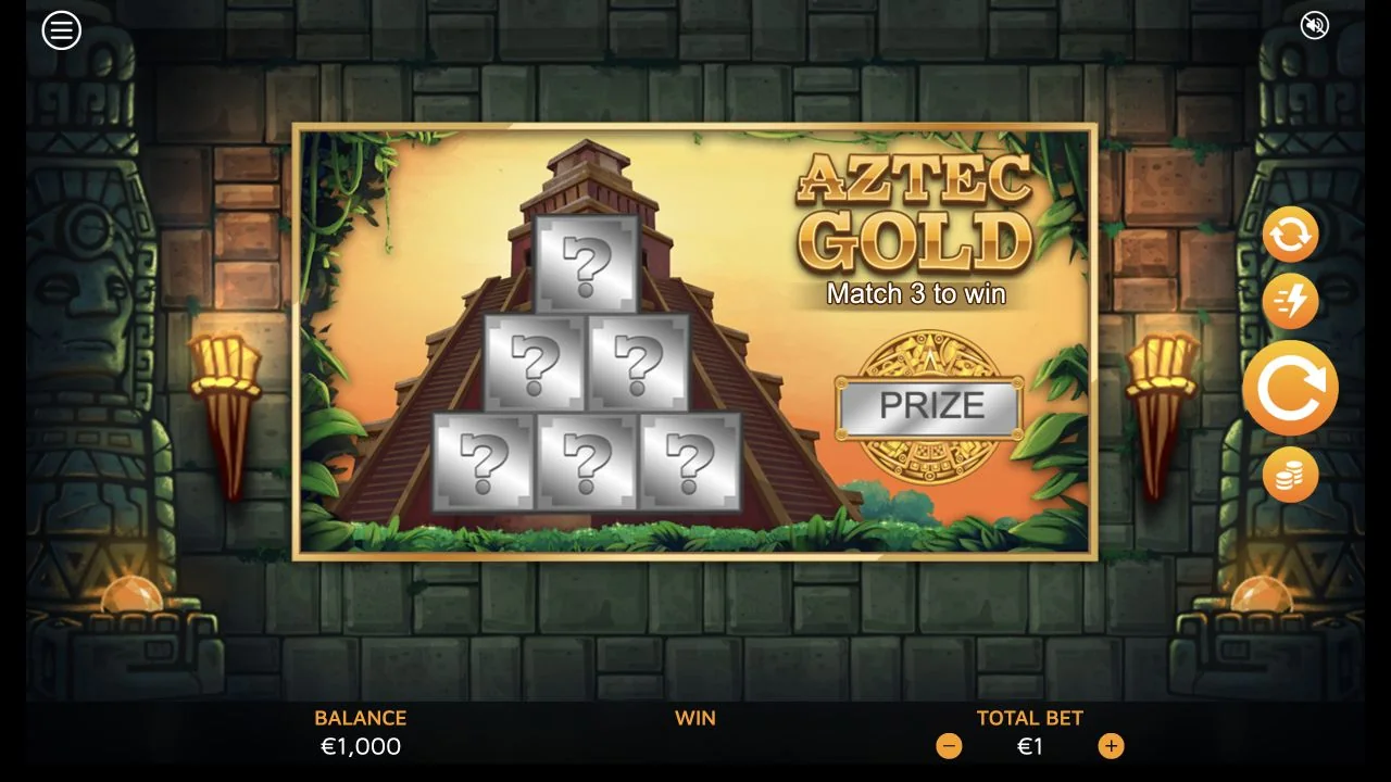 Aztec Gold gameplay screenshot showing the playing interface