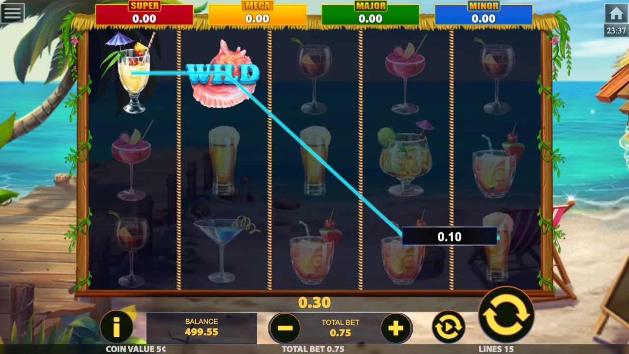 Bahamas Happy Hour official loaded gameplay interface with active controls visible