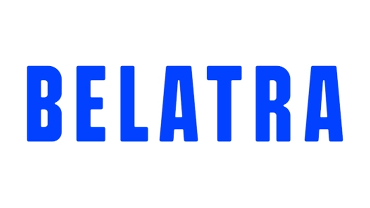 Large Belatra logo on one continuous white background