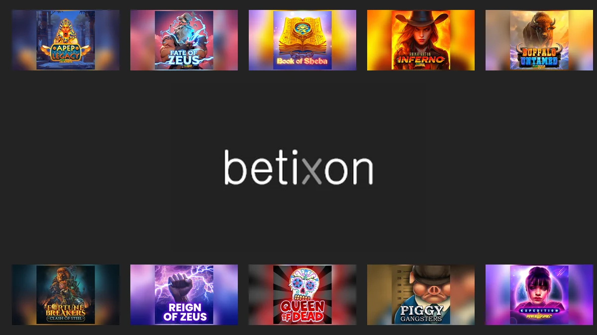 Betixon logo centred between ten complete branded game thumbnails