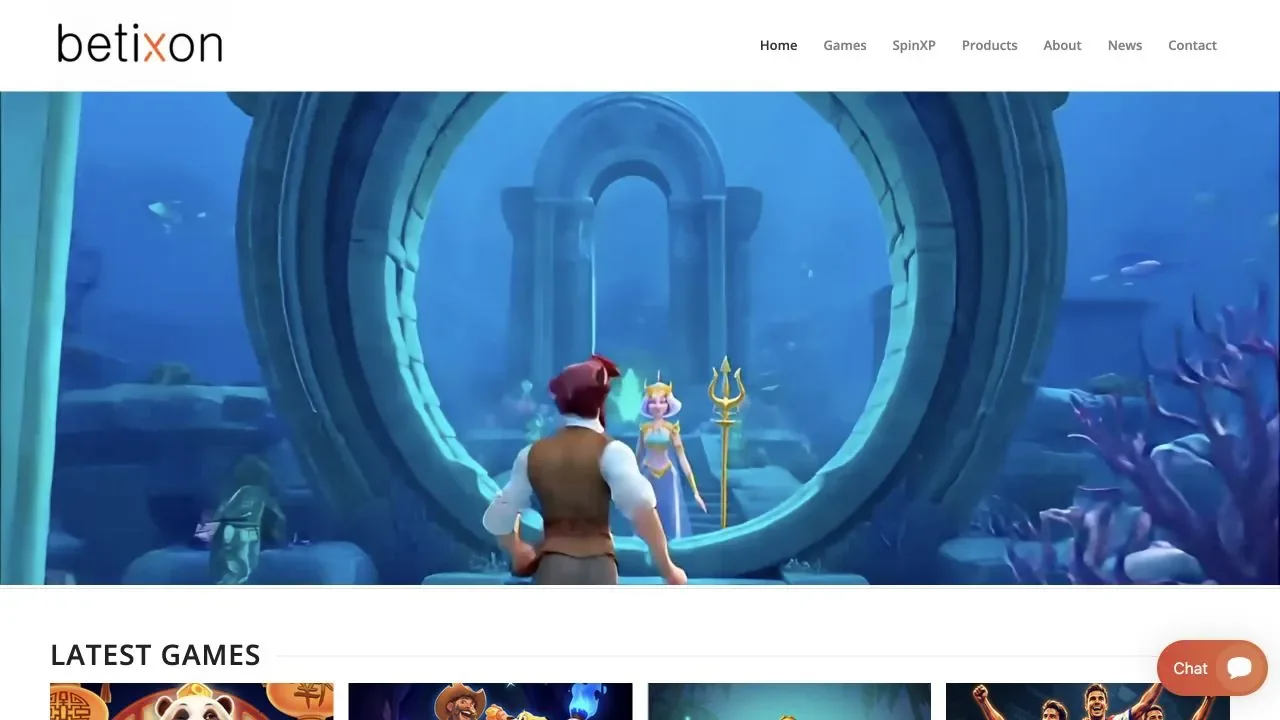 Betixon official website showing the mobile-first studio and games