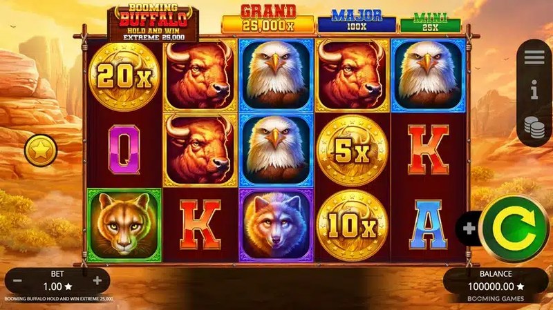 Booming Buffalo: Hold and Win Extreme 25000 gameplay