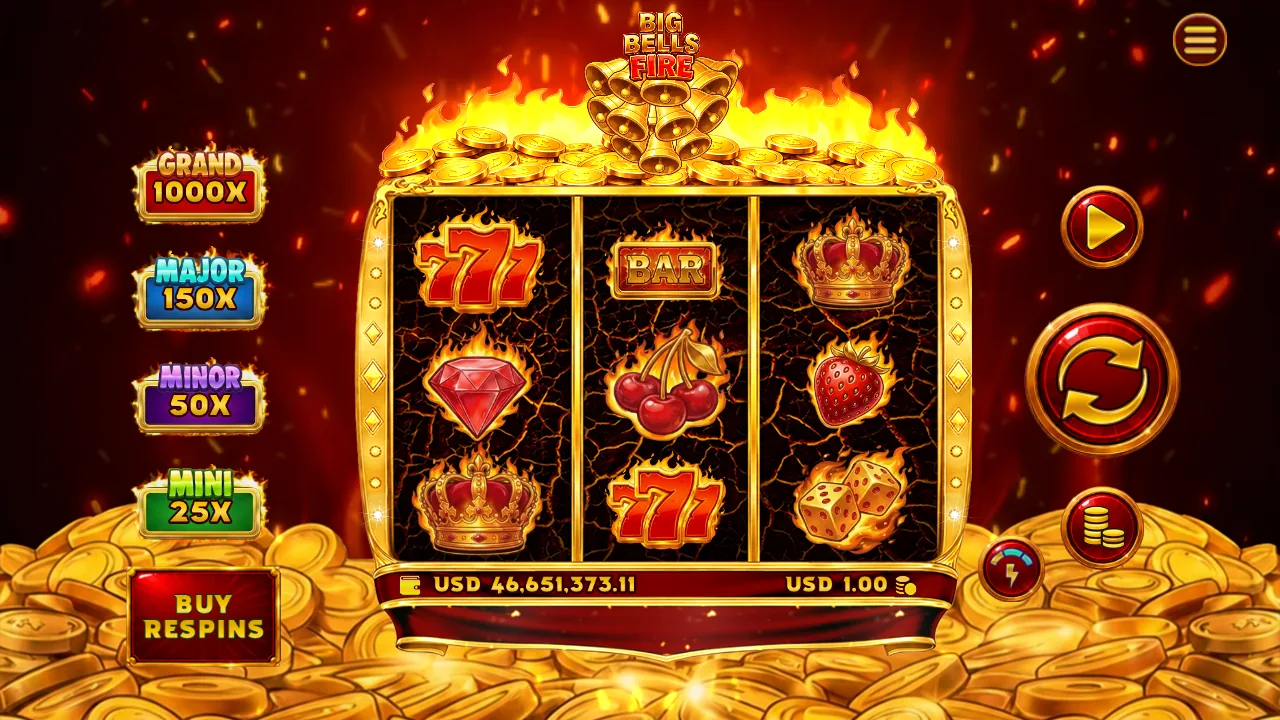 Big Bells Fire official loaded gameplay interface with active controls visible