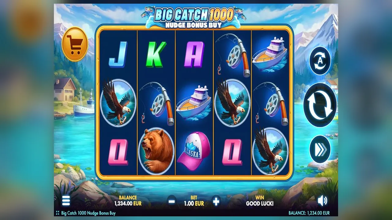 Big Catch 1000 Nudge Bonus Buy genuine loaded gameplay screen with the game interface visible