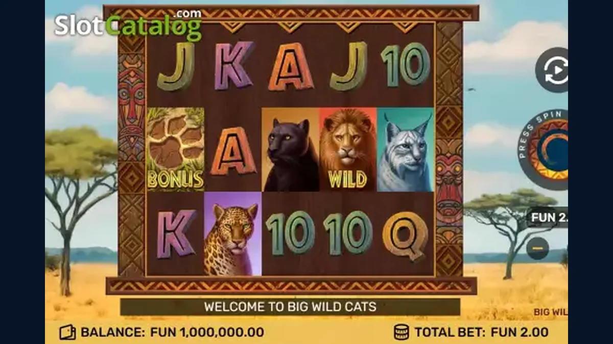 Big Wild Cats gameplay screenshot showing the game interface