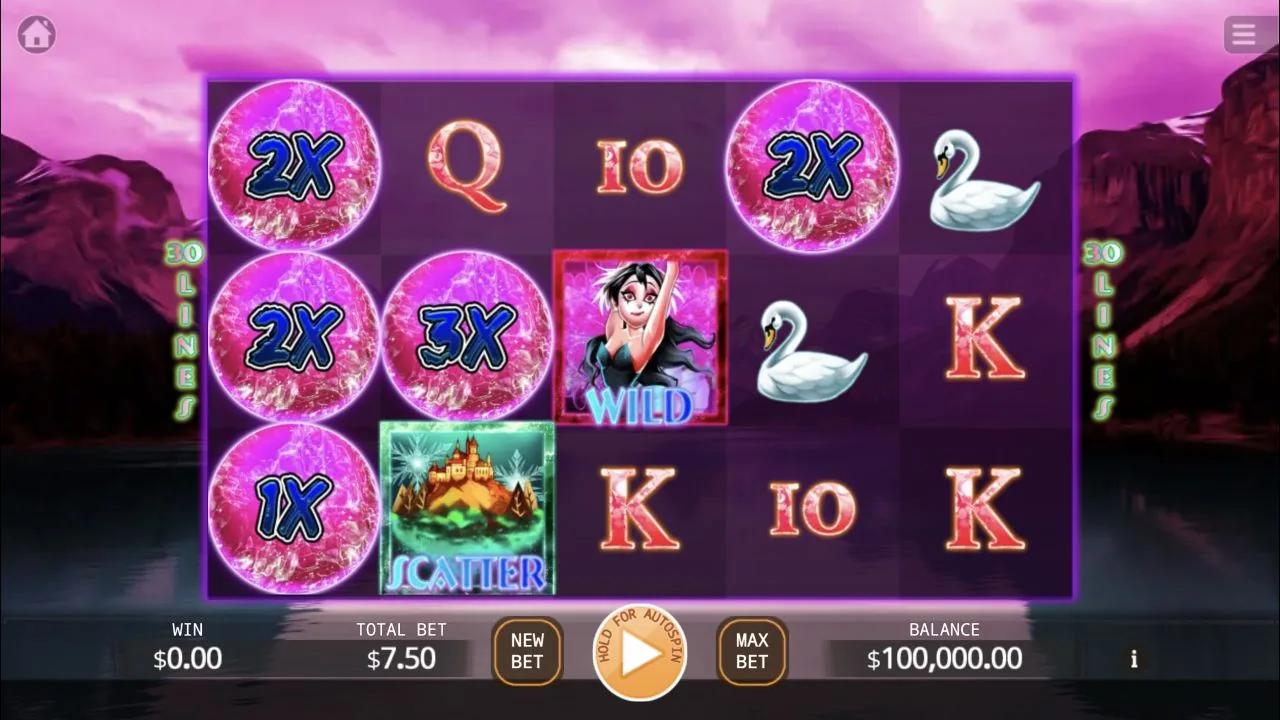 Black Swan Lock 2 Spin gameplay showing the full game interface