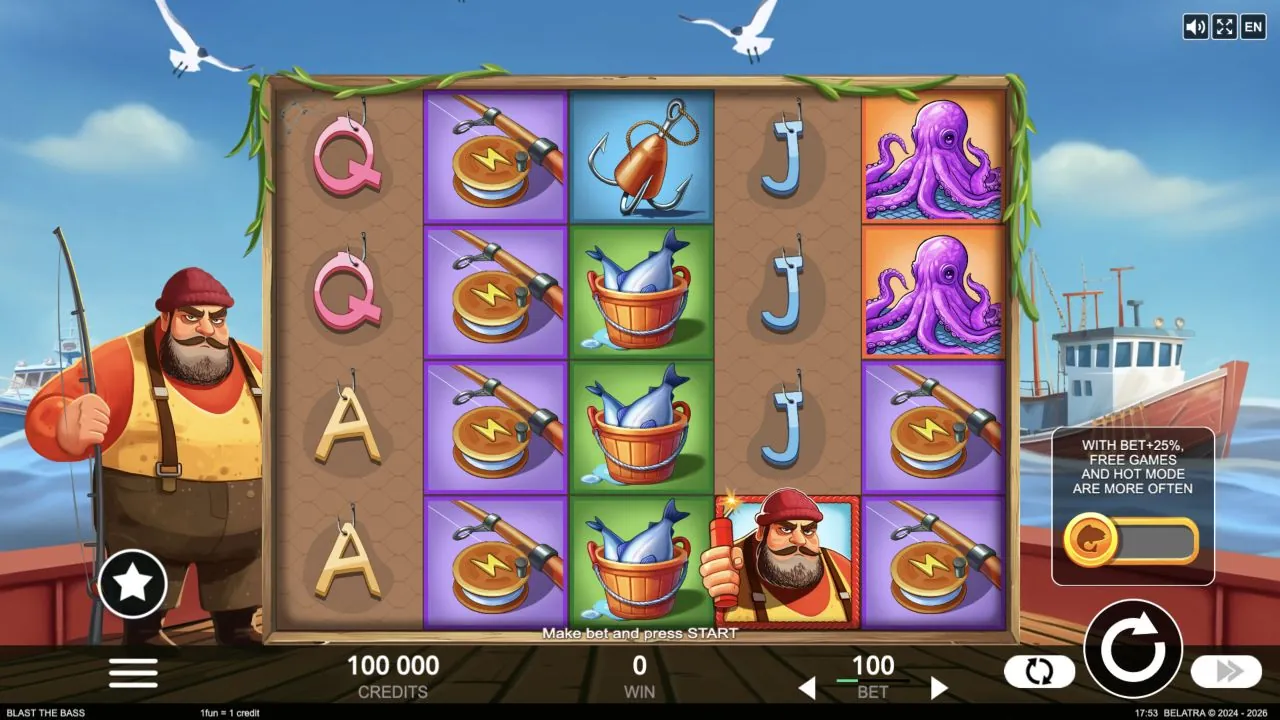 Blast the Bass loaded gameplay interface with playing area and controls visible