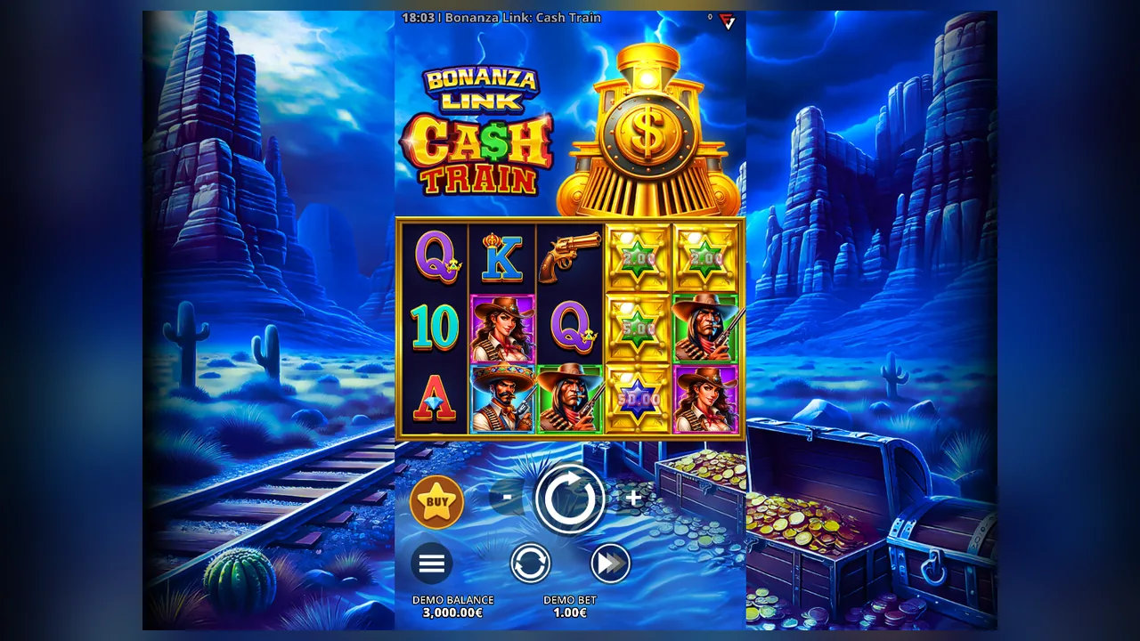 Bonanza Link: Cash Train loaded gameplay interface with reels and controls
