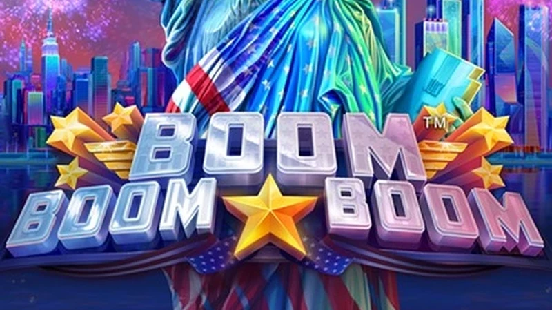 Boom Boom Boom slot key art — Americana fireworks themed