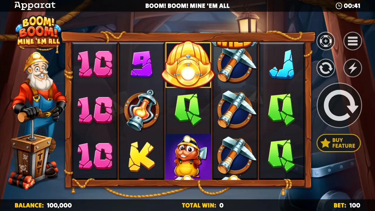 Boom! Boom! Mine ’em All official loaded gameplay interface with active controls visible