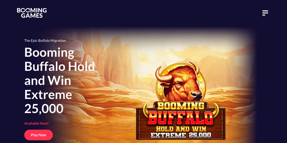 Booming Games' official website, booming-games.com