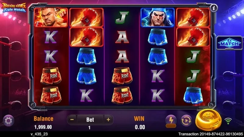 Boxing King Title Match slot gameplay — boxing themed reels