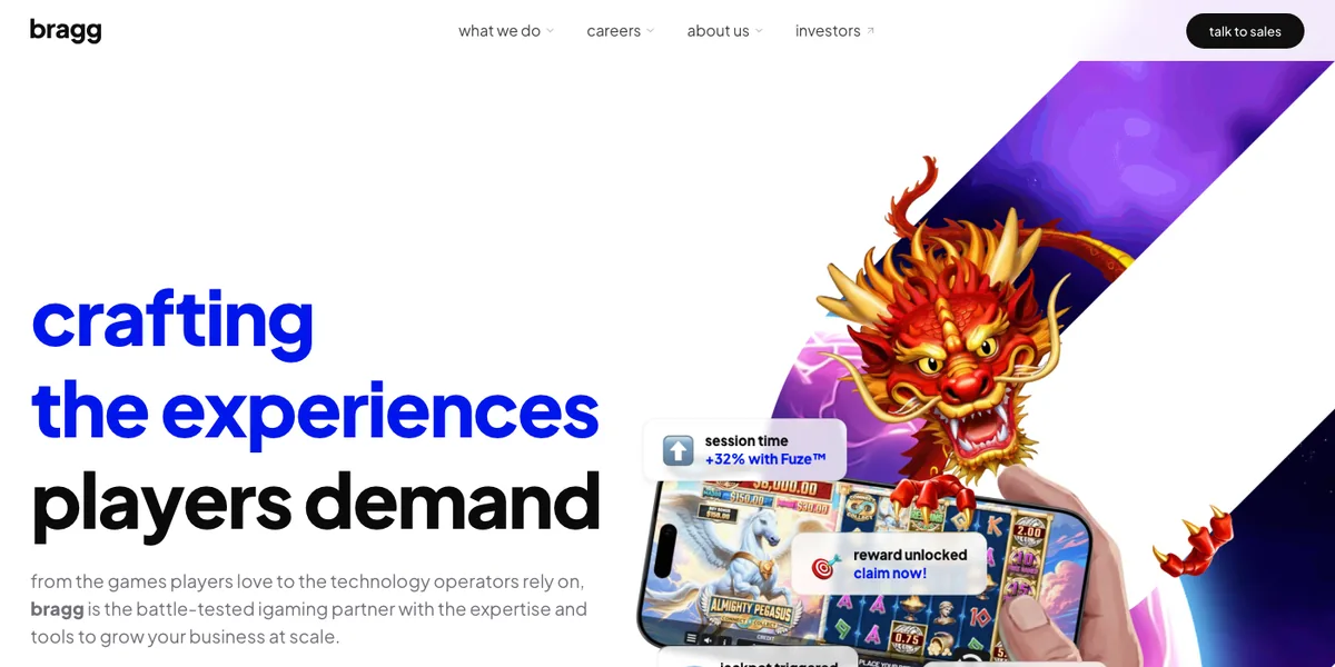 Bragg Gaming Group's official website, bragg.group