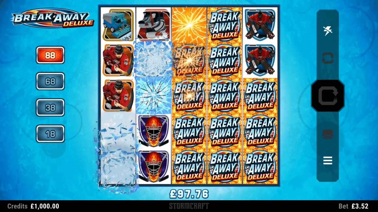 Break Away Deluxe gameplay screenshot showing the reels or game interface