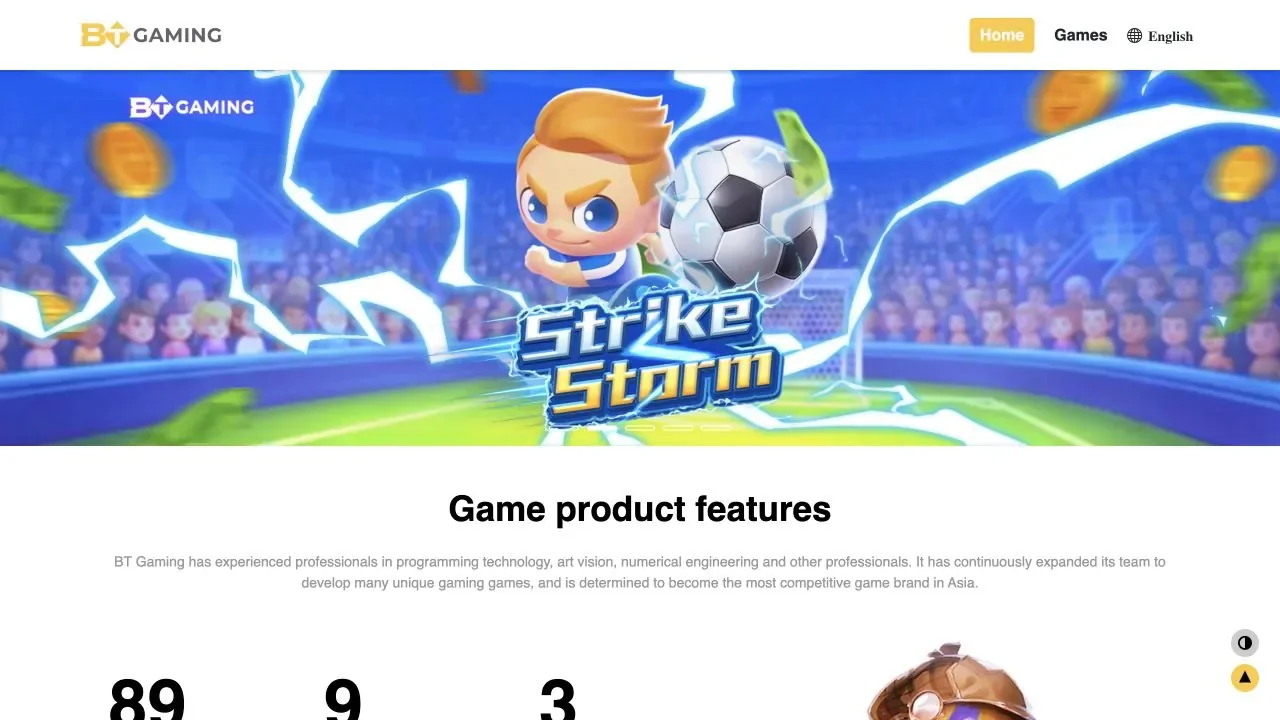 Clean capture of the official BT Gaming website