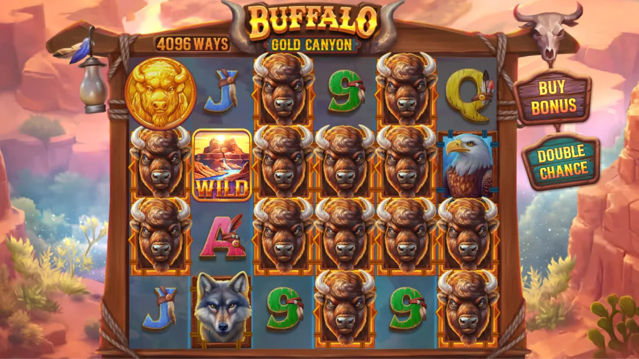 Buffalo Gold Canyon official loaded gameplay interface with active controls visible