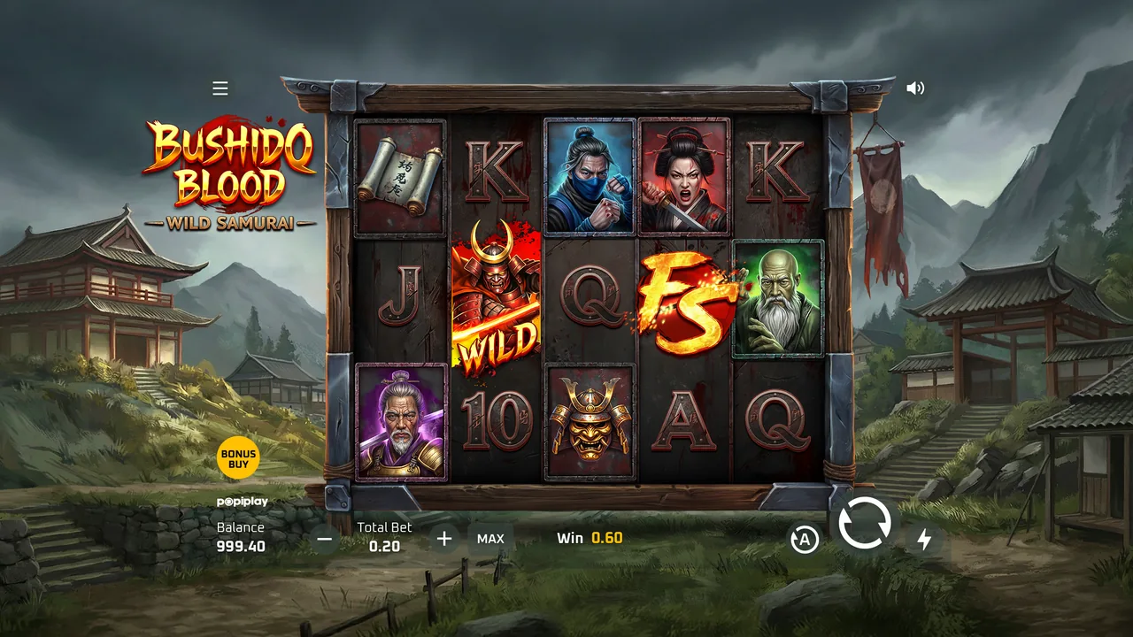 Bushido Blood official loaded gameplay interface with active controls visible