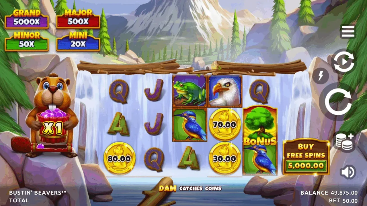 Bustin&rsquo; Beavers gameplay screenshot showing the reels or playing interface