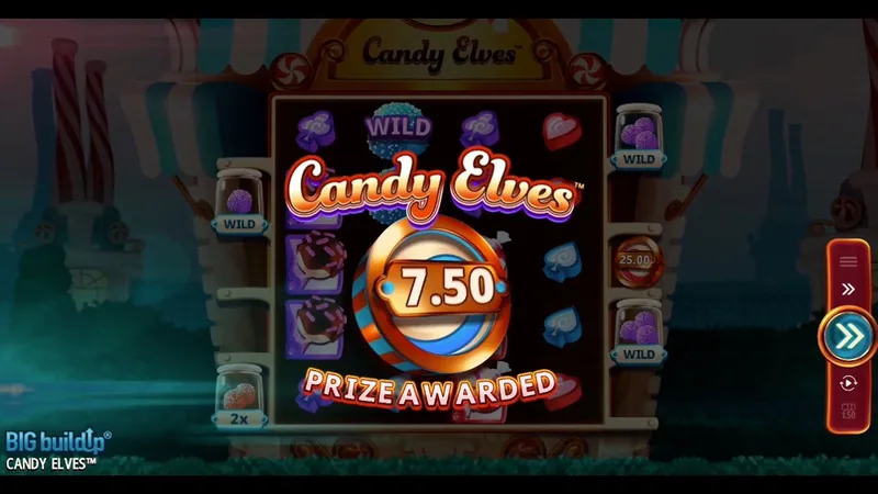 Candy Elves gameplay screenshot showing the reels