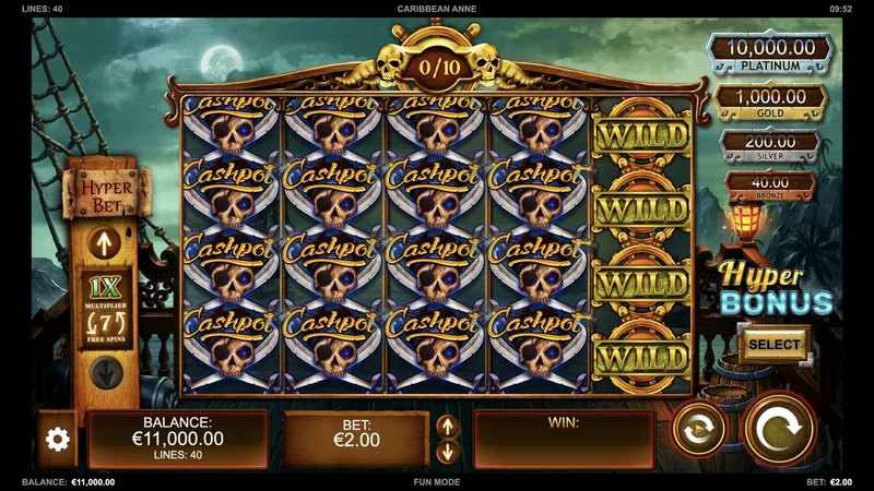 Caribbean Anne gameplay screenshot showing the reels