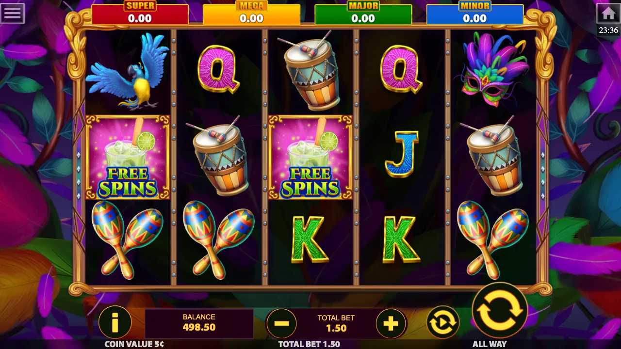 Carnival Rio official loaded gameplay interface with active controls visible