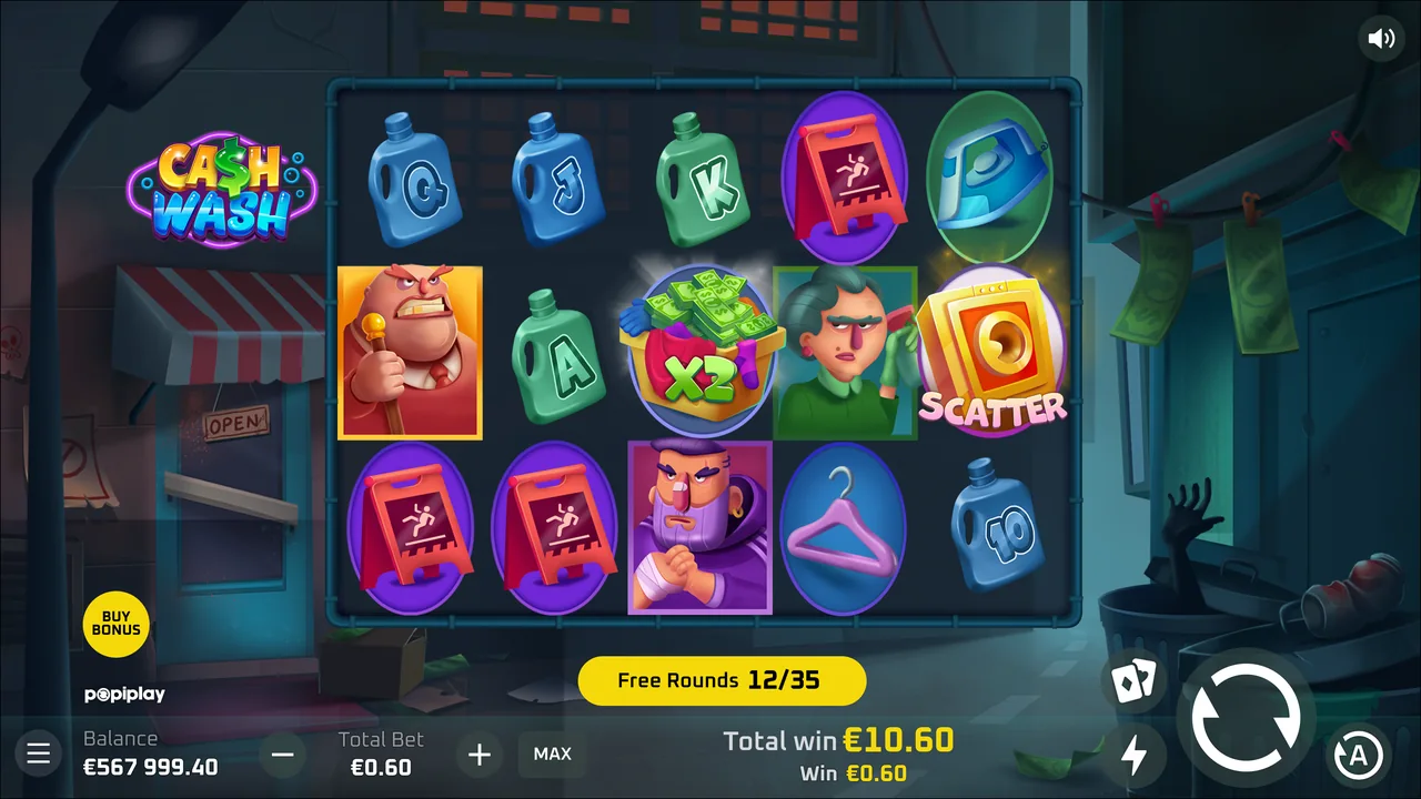 Cash Wash official loaded gameplay interface with active controls visible