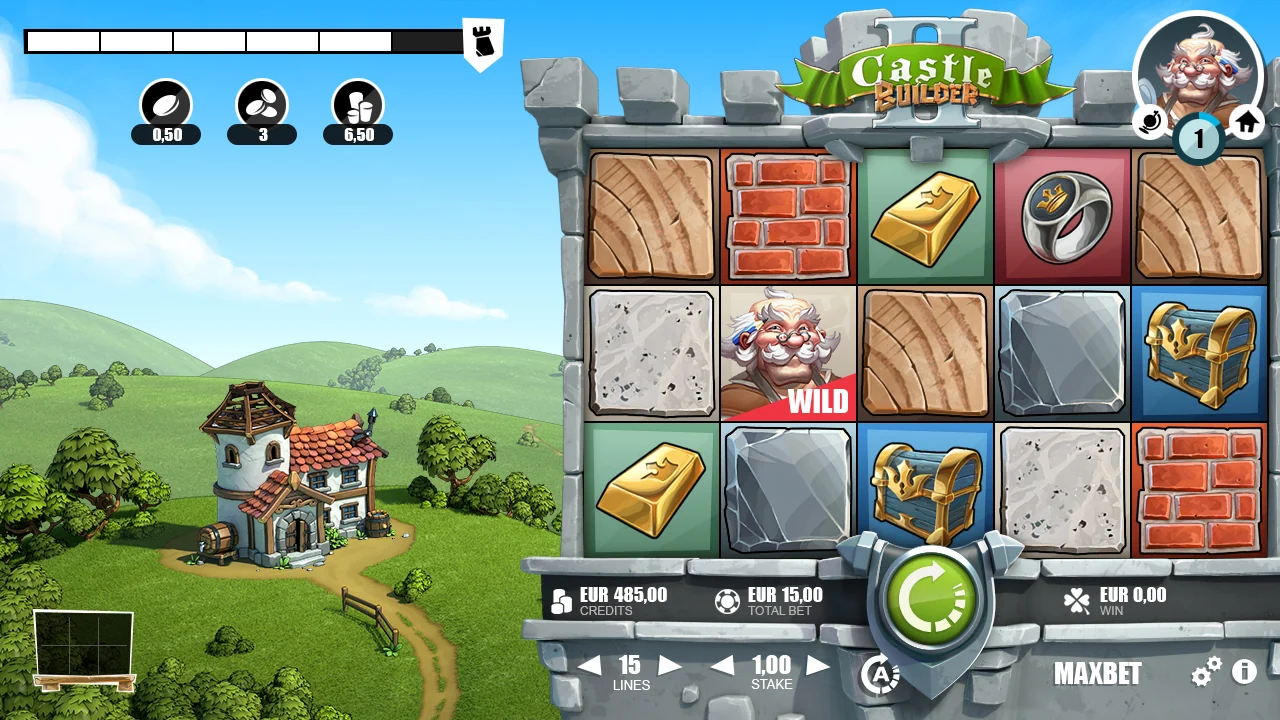 Castle Builder II gameplay screenshot showing the playing interface