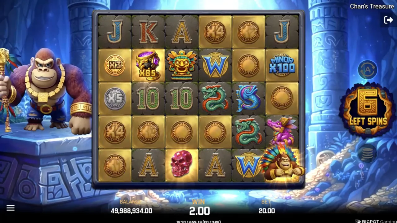 Chan's Treasure loaded gameplay interface with active controls visible
