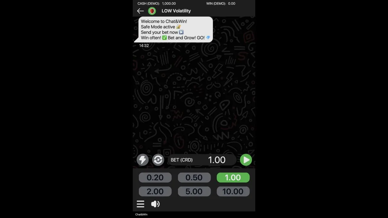 Chat & Win genuine loaded gameplay screen with controls visible